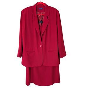 Womens Karen Scott II Midi Skirt Suit Two-Piece Set Red Size 20W